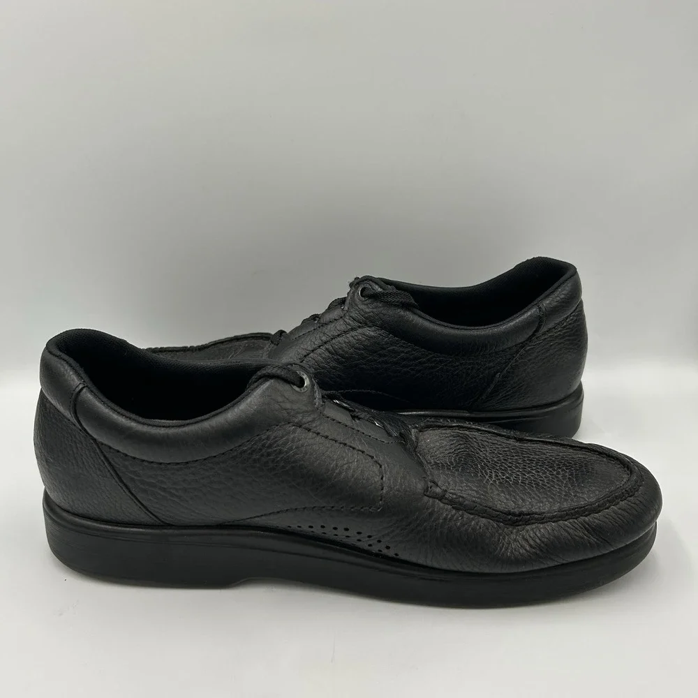 SAS Shoes Mens Bout Time Black‎ Pebbled Moc Toe Oxford Walking Comfort Read